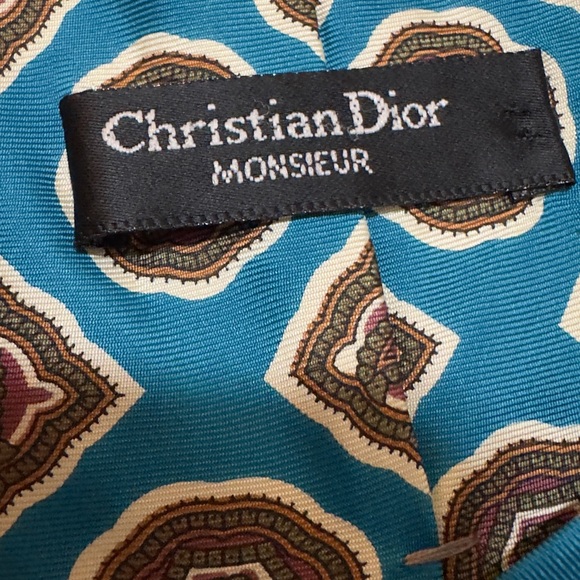 Vintage Christian Dior Monsieur silk - blue with gold - Picture 5 of 5